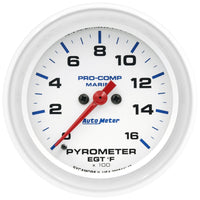 Pyrometer AutoMeter 200844 Gauge, 2 5/8", 0-1,600ºf, Marine White