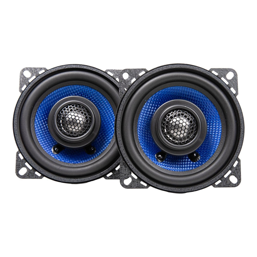 Colossus Classic Hifonics HCC4CX 4-Inch Coaxial Car Speakers with Aluminum Dome Tweeters, 40W RMS Power Handling & Butyl Rubber Surrounds - Black/Blue