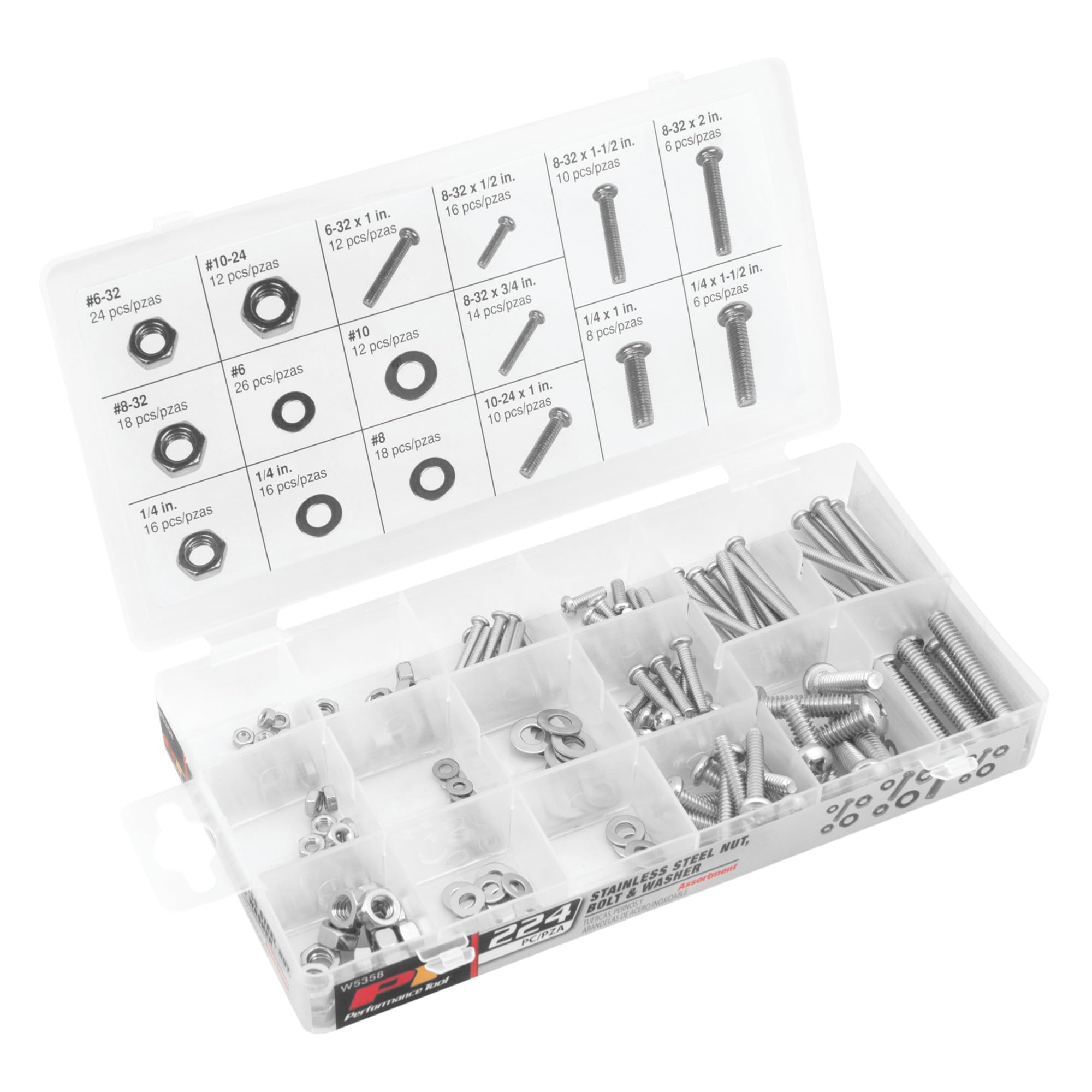 W5358 Performance Tool 224pc Stainless Steel Assortment With Case