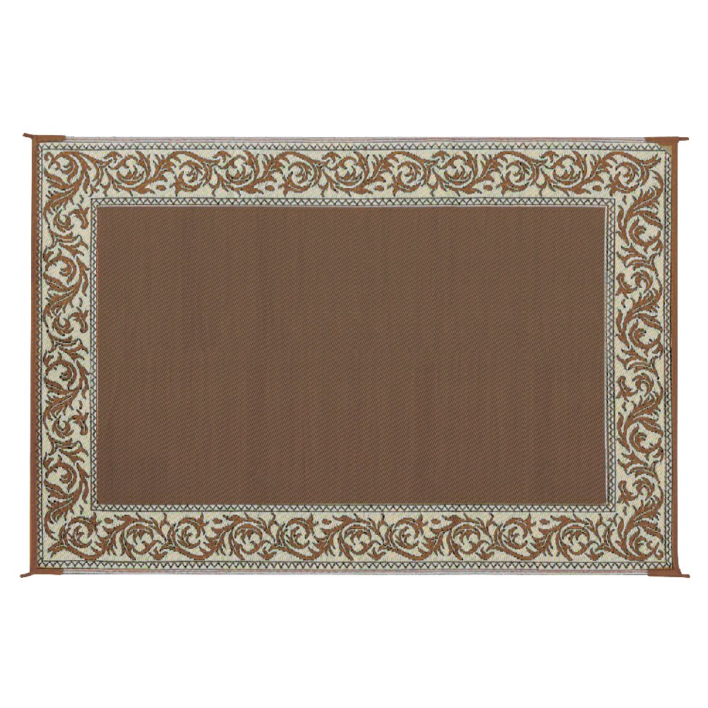 Ming's Mark Reversible RD7 Stylish Patio Camping Mat - 6' x 9', Brown/Beige