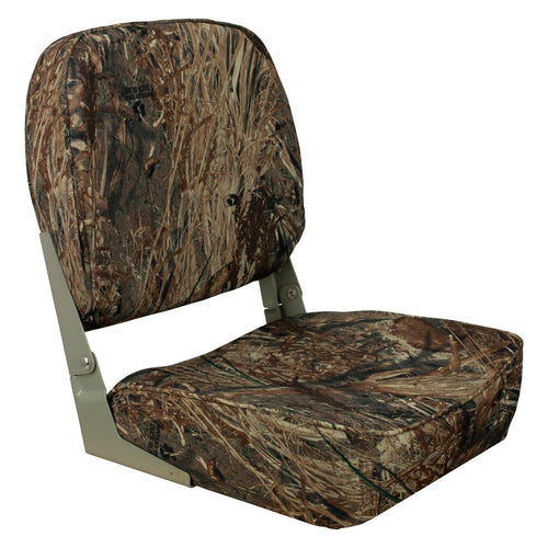 Low Back Springfield Marine 1040627 Folding Seat - Mossy Oak Duck Blind