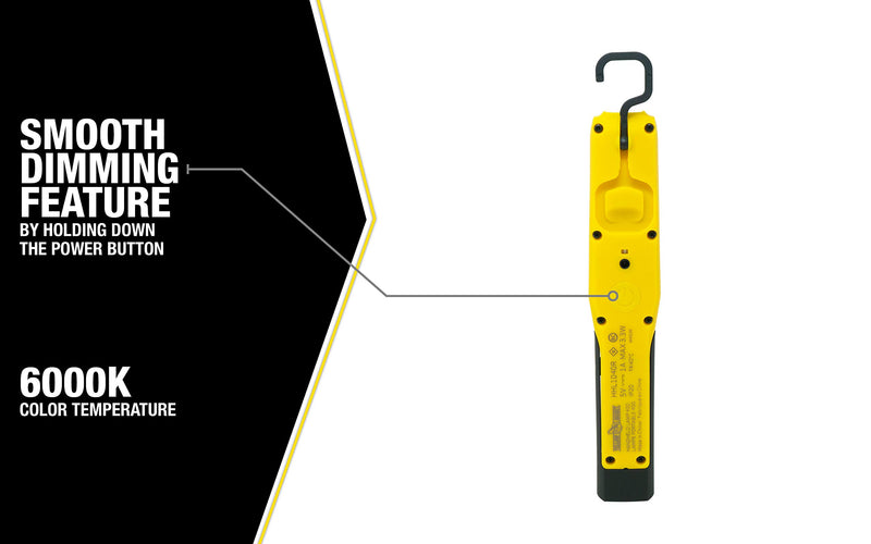 400 Lumen Yellow Jacket LED Rechargeable Handheld Task Light with Magnetic Base and Hang Hook, HHL1040R
