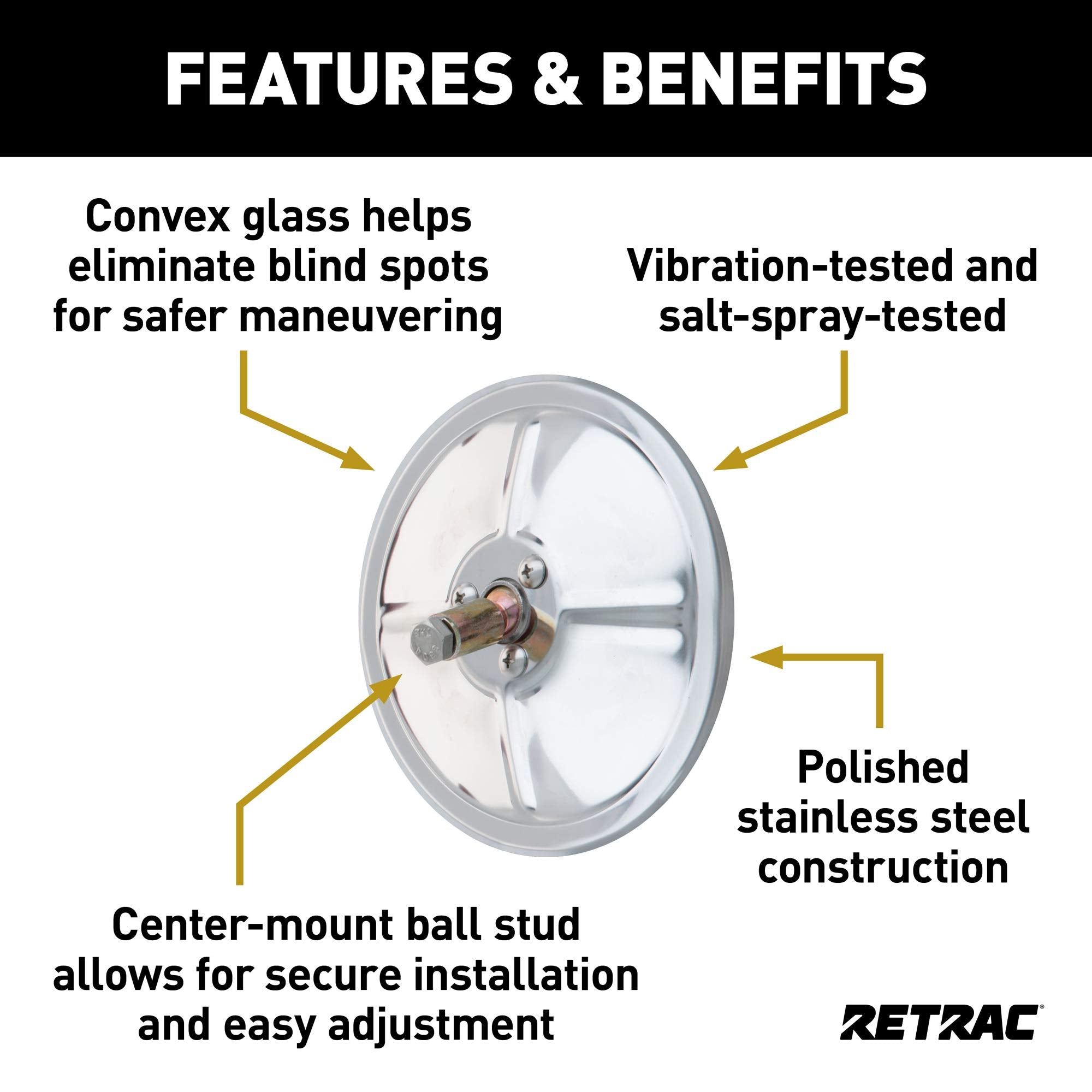Mirror Retrac 610146 (5" Round Convex)