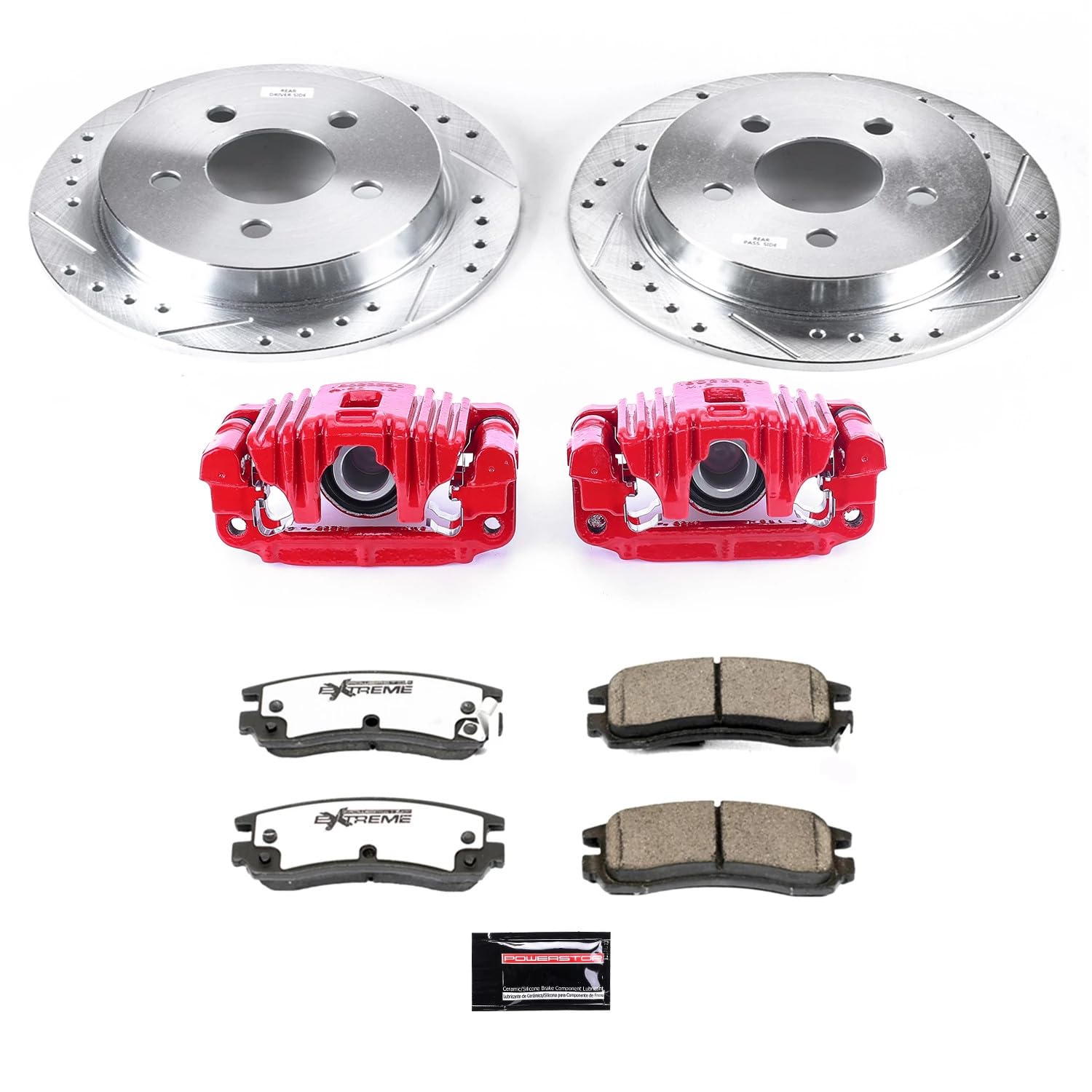 Power Stop Rear KC1558A-26 Z26 Street Warrior Brake Kit Oldsmobile Pontiac For Oldsmobile Alero 1999-2004, Pontiac Grand Am 1999-2005 [Model Specific]