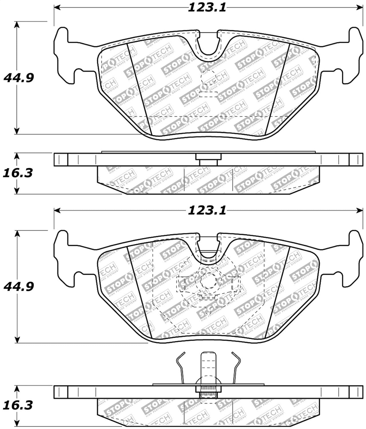 Brake Pads Stoptech 305.03960 with Hardware Street Select
