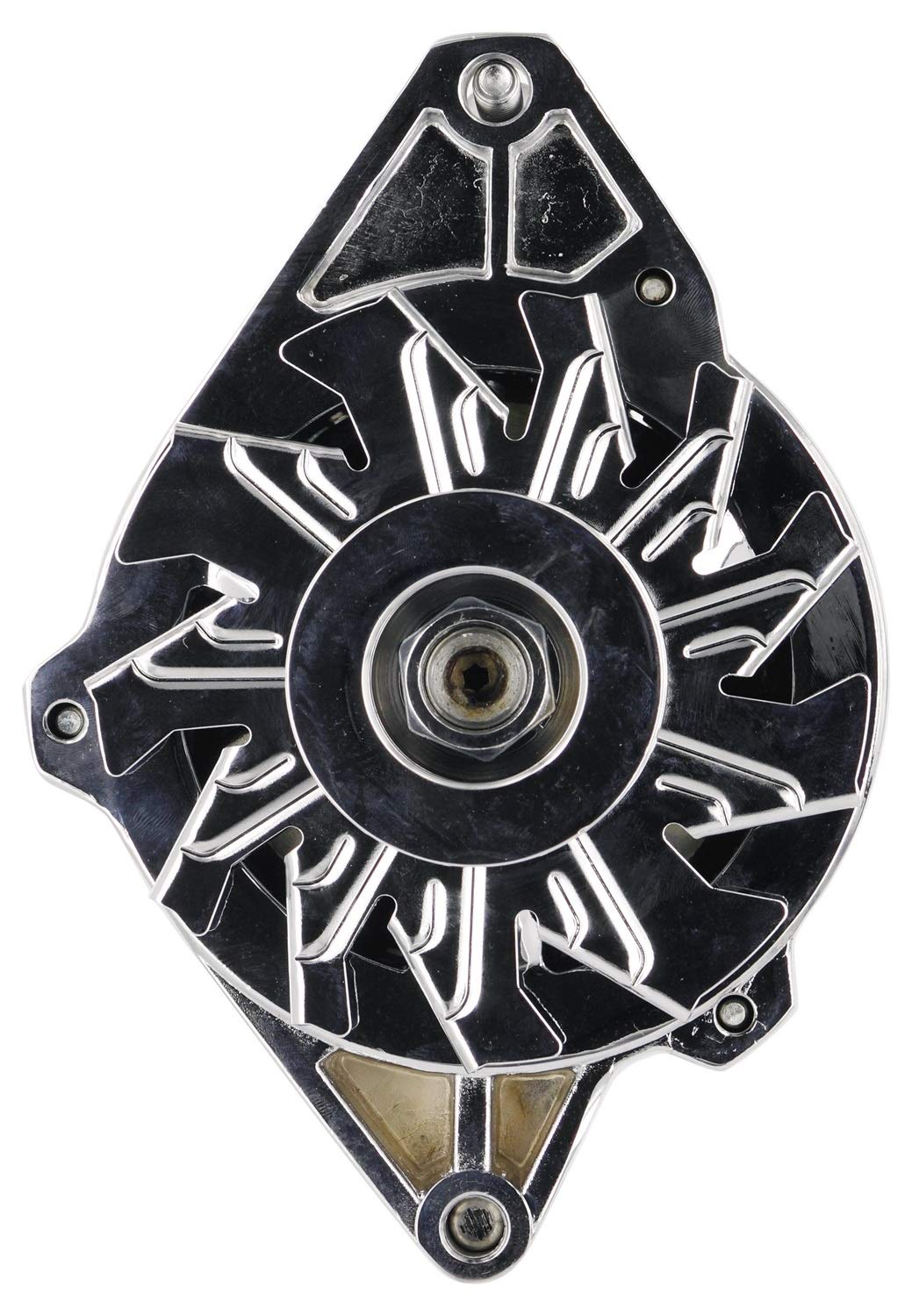 Alt GM CS130 Powermaster Chrome 140A 6 grv Pulley Str MTG 7.24" 1-Wire or OE Hookup