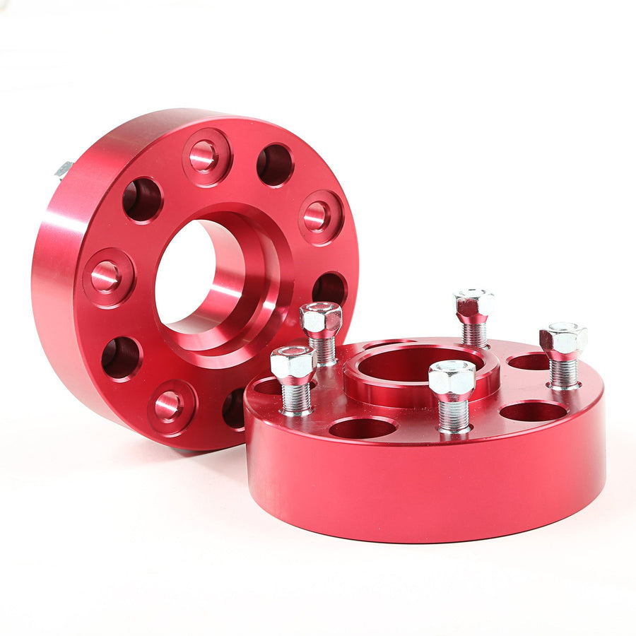Alloy USA Wheel Spacer Kit RealTruck for Jeep Wrangler/Cherokee/Commander | 1.75", Aluminum, Red | 11304 | Fits 2007-2018 Jeep Wrangler JK/JKU; 2006-2010 Jeep Commander; 2005-2010 Jeep Grand Cherokee