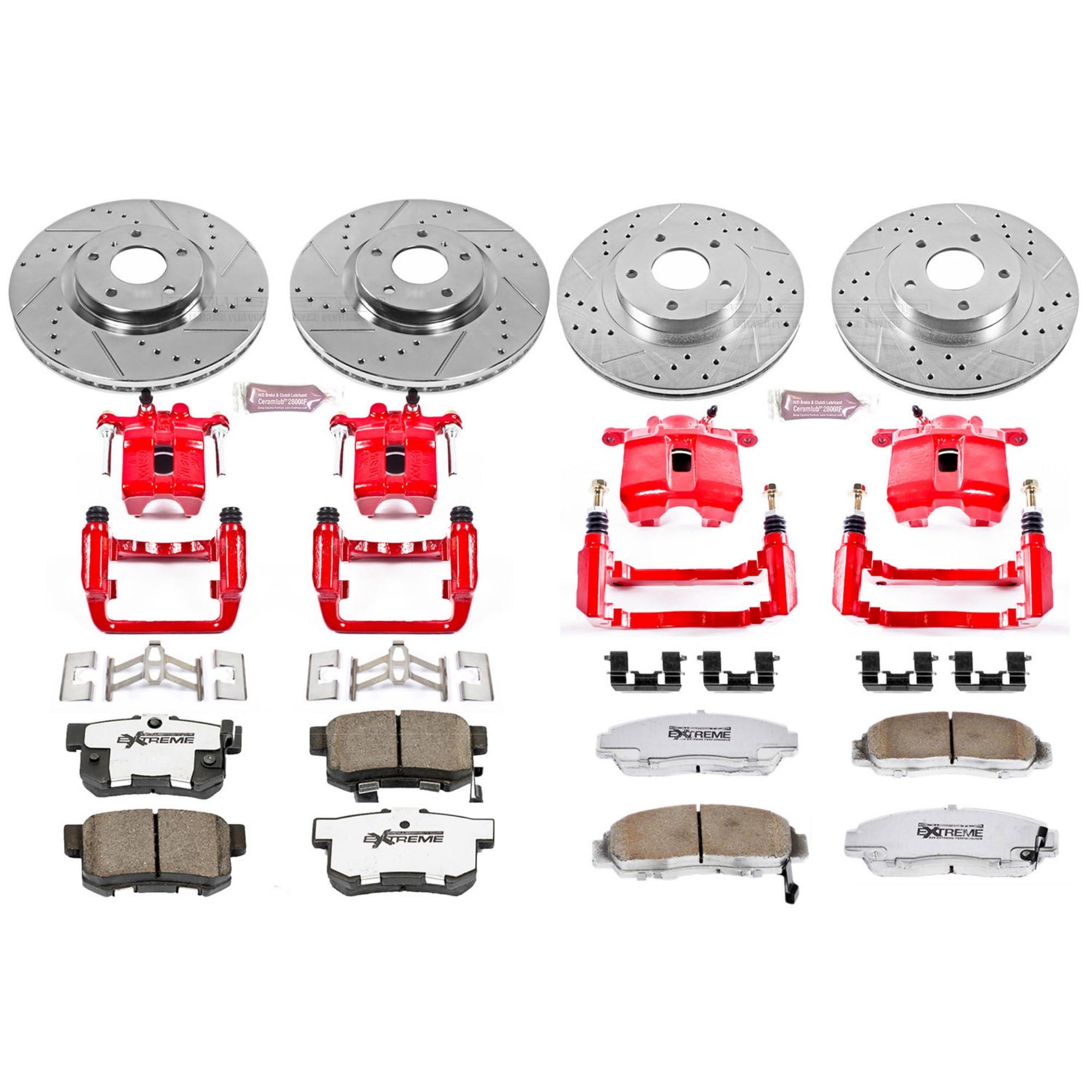 Power Stop Z26 KC2715-26 Front & Rear Street Warrior Brake Kit For Acura RL 1999-2001 [Model Specific]
