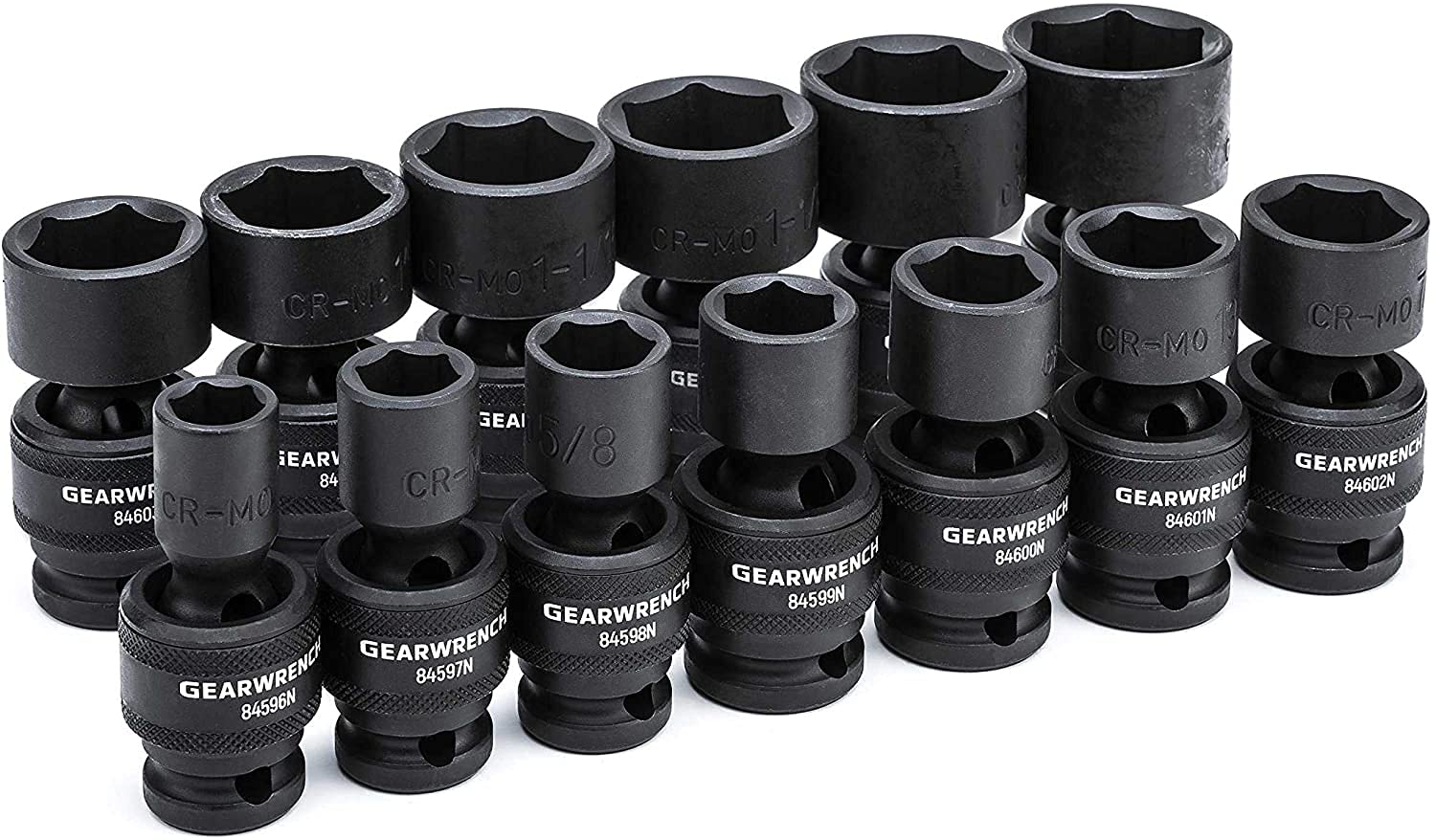1/2" Drive GEARWRENCH 13 Pc. 6 Pt. Standard Universal Impact Socket Set, SAE - 84938N