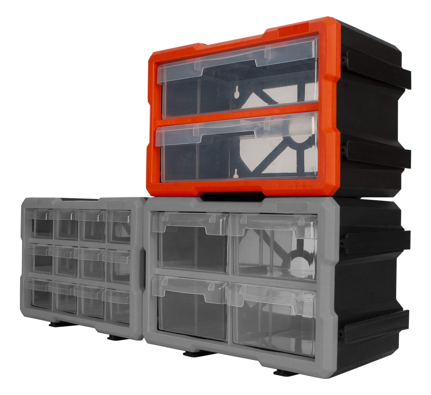 2-Drawer Performance Tool W5910 Interlocking Bin Design with Transparent Drawers for Tool Storage - Stackable, Wall Mountable - 11.25-Inch W x 6.25-Inch D x 7.75-Inch H
