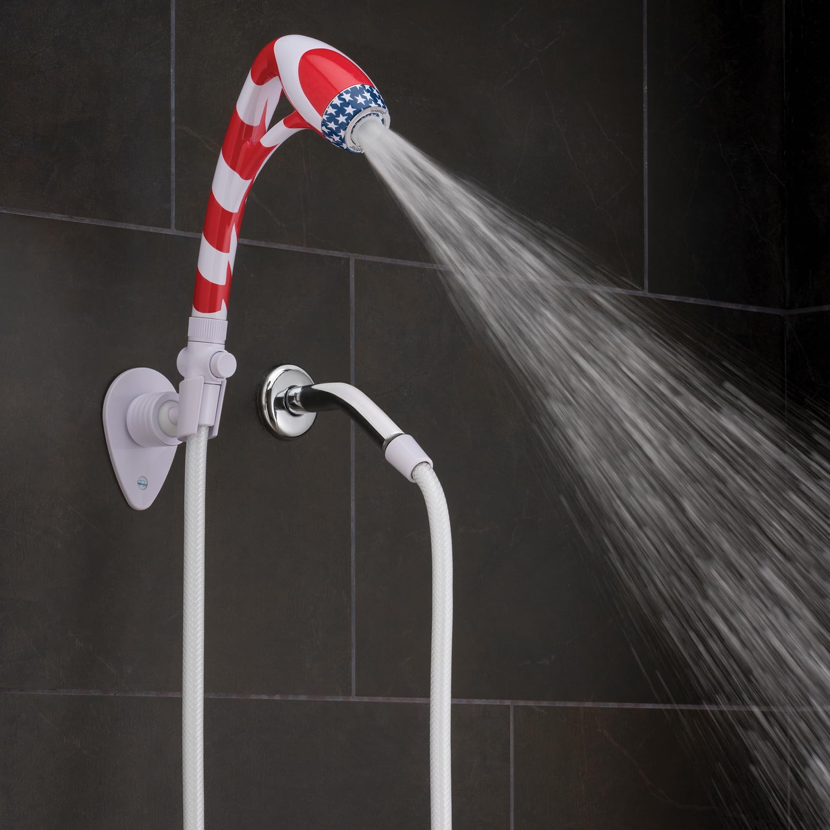 Oxygenics RV BodySpa Red/White/Blue Handheld Shower Head 1.8-GPM (6.8-LPM)