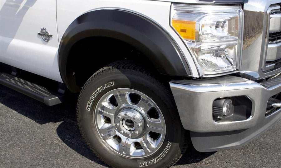 Lund Elite Series EX314S Black Extra Wide Style Standard Front and Rear Fender Flare - 4 Piece