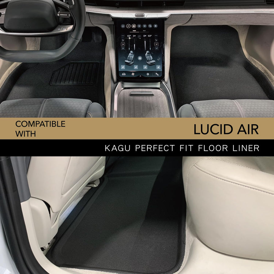 Kagu Floor Mat 3D MAXpider Custom Fit (Gray) Compatible with Lucid Air 2022-2024, Not Fit Pure/Touring - Full Set