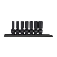 7 Pc. GEARWRENCH 3/8" Drive 6 Pt. Deep Universal Impact SAE Socket Set - 84923N