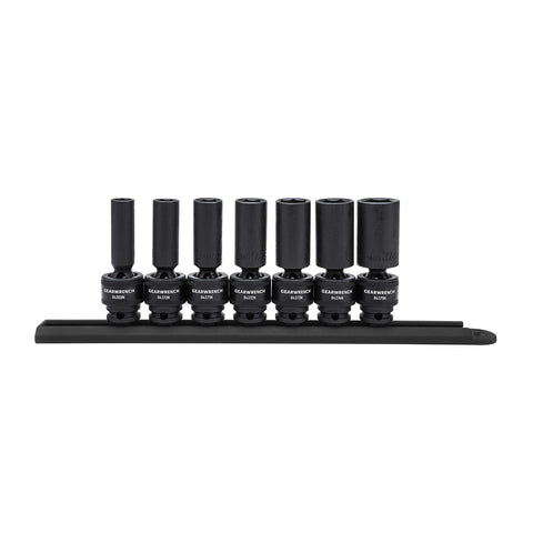 7 Pc. GEARWRENCH 3/8" Drive 6 Pt. Deep Universal Impact SAE Socket Set - 84923N