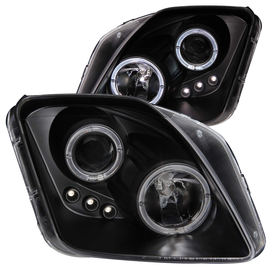 Black Clear AnzoUSA Projector Halo Headlight with LED for Honda Prelude - (Sold in Pairs)