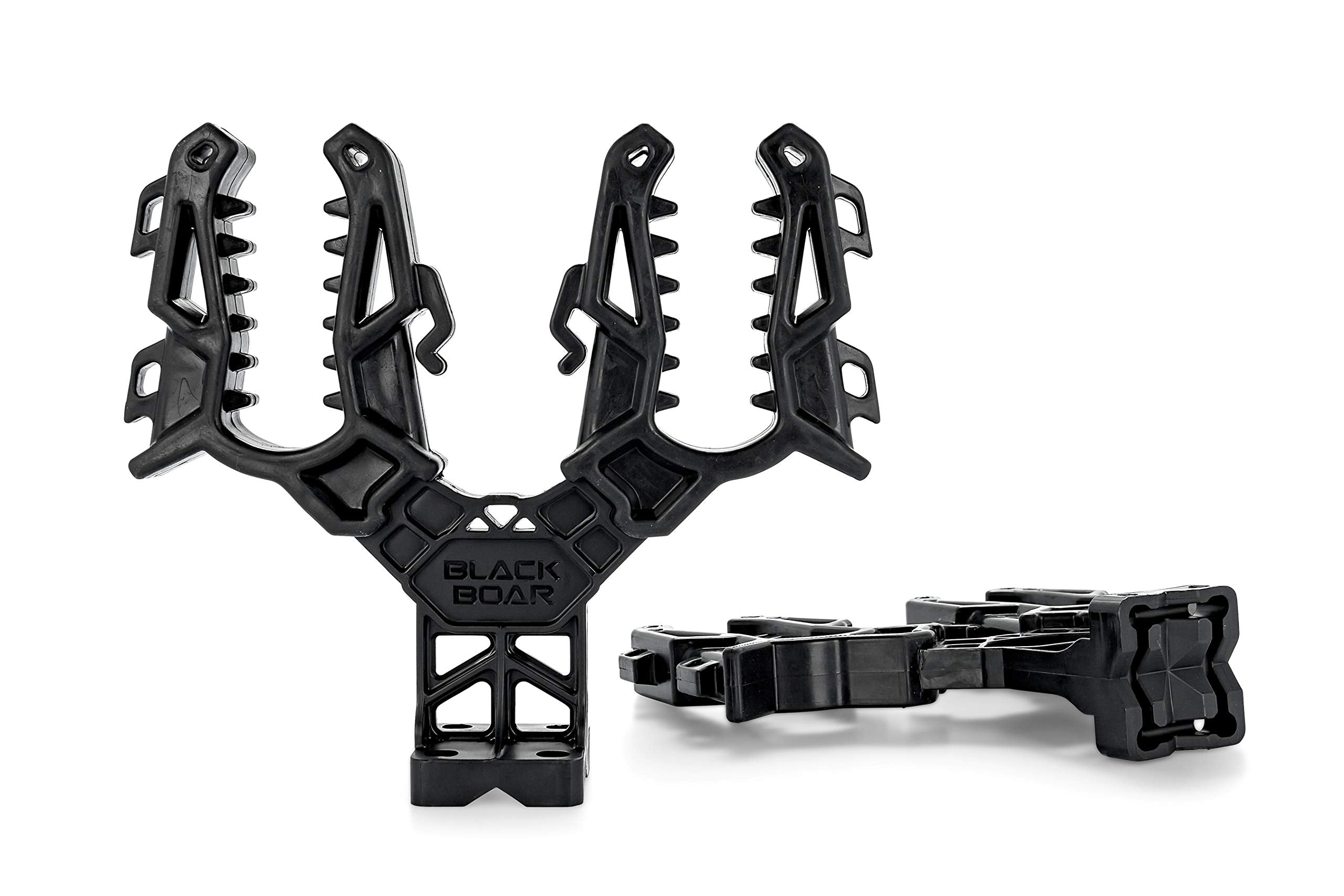 Boar Black UTV/ATV Double Gun & Tool Mount - Features Flexible Non-Marring Teeth for Better Grip - Includes Rubber Base Plate Pads - Max Carry Weight of 15lbs (66030)