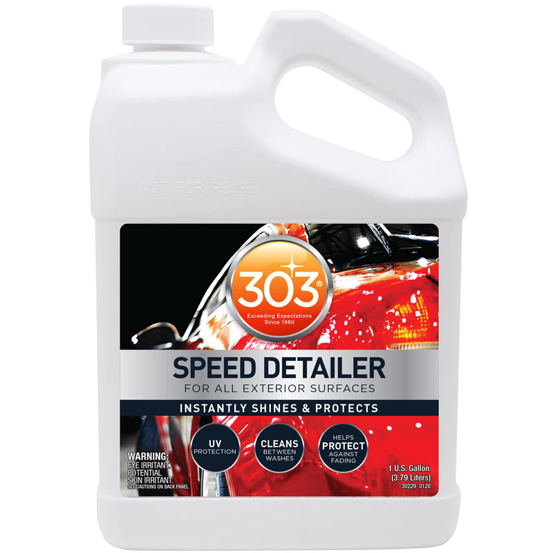 303 Products Speed Detailer - Protects and Instantly Shines Paint - for All Exterior Automotive Surfaces - Cleans Between Washes - UV Protection, 1 Gallon, (30229)