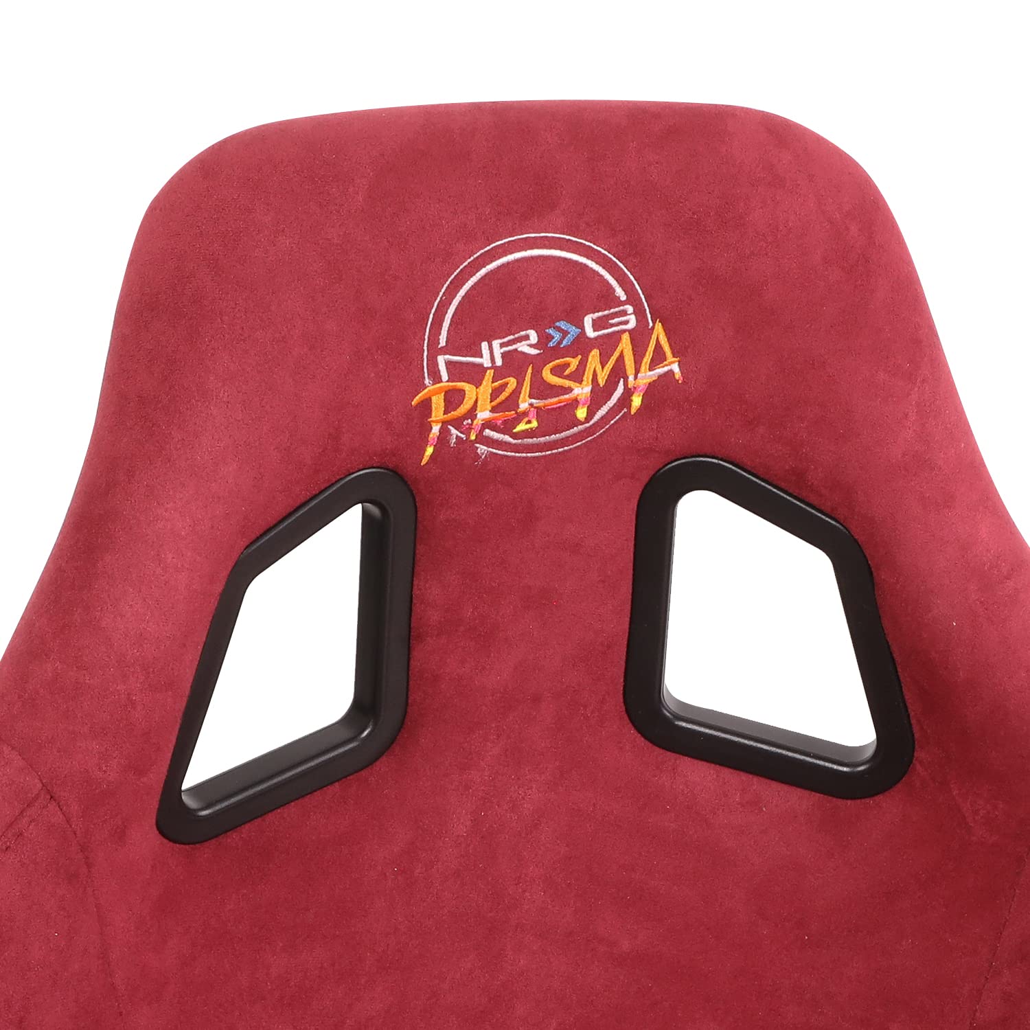 NRG Innovations Universal Fixed Back NRG-FRP-302MAR-PRISMA Bucket Racing Seat for 5-Point Harnesses, Size L, Maroon Alcantara Material, 24" W X 35" H X 18" D