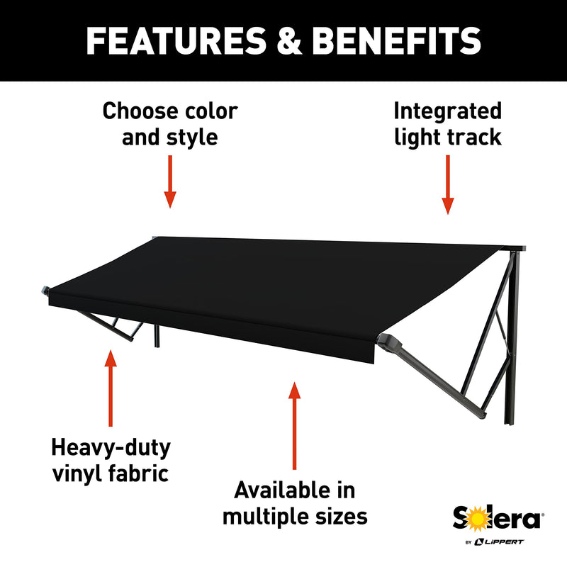 20' Solera Power & Hybrid Awning Roller Assembly - Solid Black V000211518