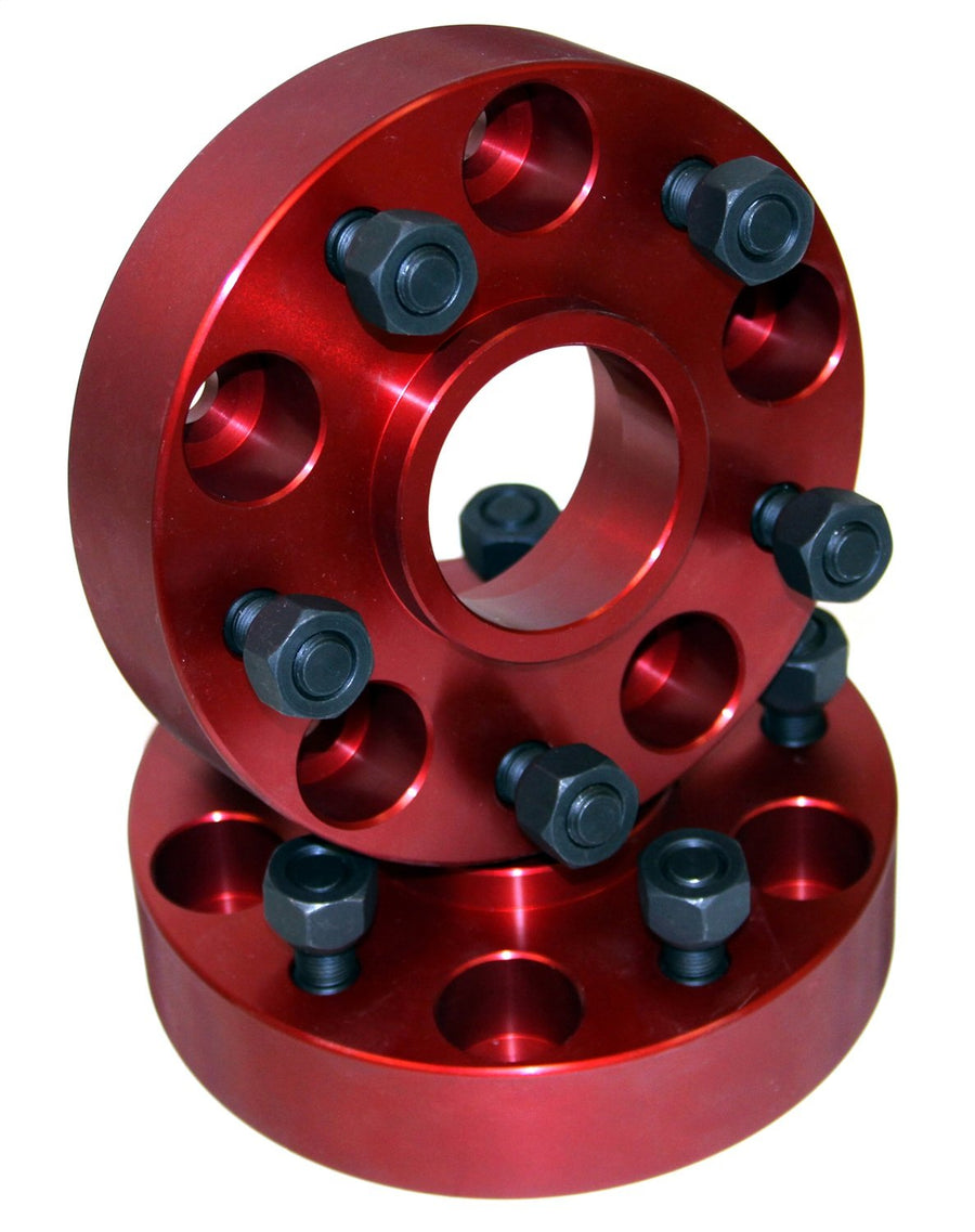 Alloy USA Adapter Wheel Kit | 1.25" Converts Adapter, Bolt Pattern from 5 x 4.5"to 5 x 5.5, Pair, Red | 11310 | Fits 1987-2006 Jeep Wrangler YJ/TJ/LJ; 1984-2001 Jeep Cherokee