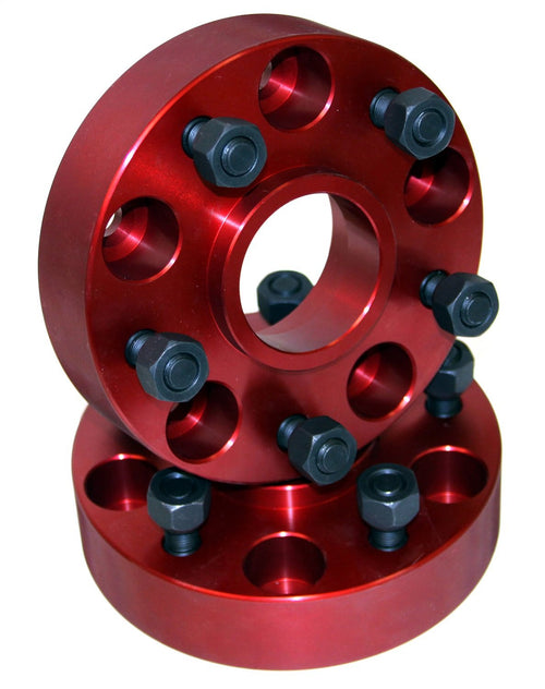 Alloy USA Adapter Wheel Kit | 1.25" Converts Adapter, Bolt Pattern from 5 x 4.5"to 5 x 5.5, Pair, Red | 11310 | Fits 1987-2006 Jeep Wrangler YJ/TJ/LJ; 1984-2001 Jeep Cherokee