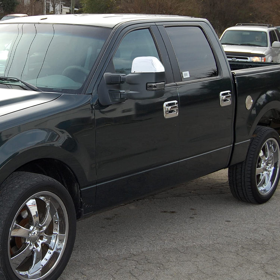 Power Spec-D Tuning Heated Chrome ABS Towing Mirrors Smoke LED Signal Compatible with Ford F150 2004-2006