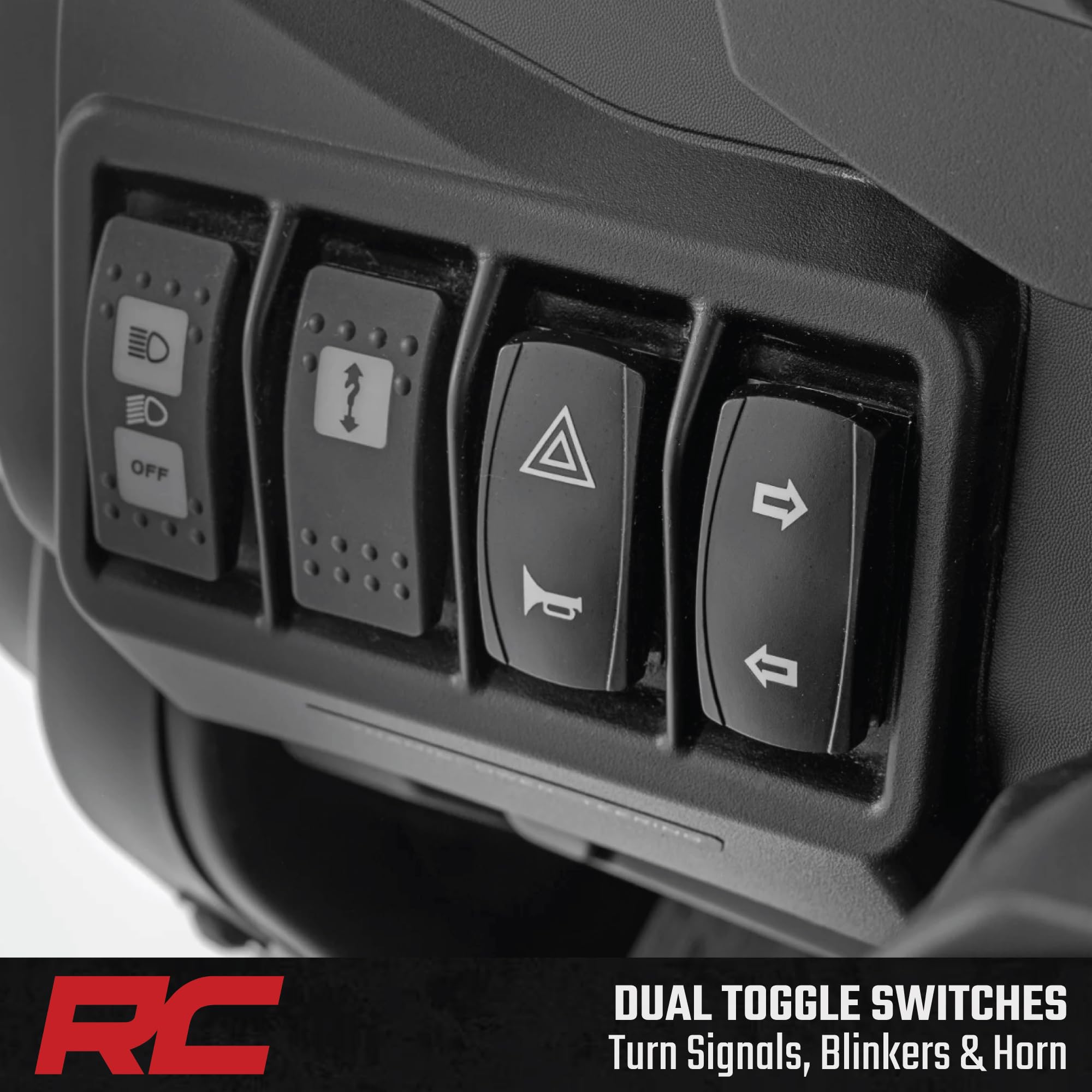 Rough Country Turn Signal Kit Universal UTV with Horn - 12V Blinker System, Amber Front & Red Rear Signals, Street-Ready Visibility Upgrade