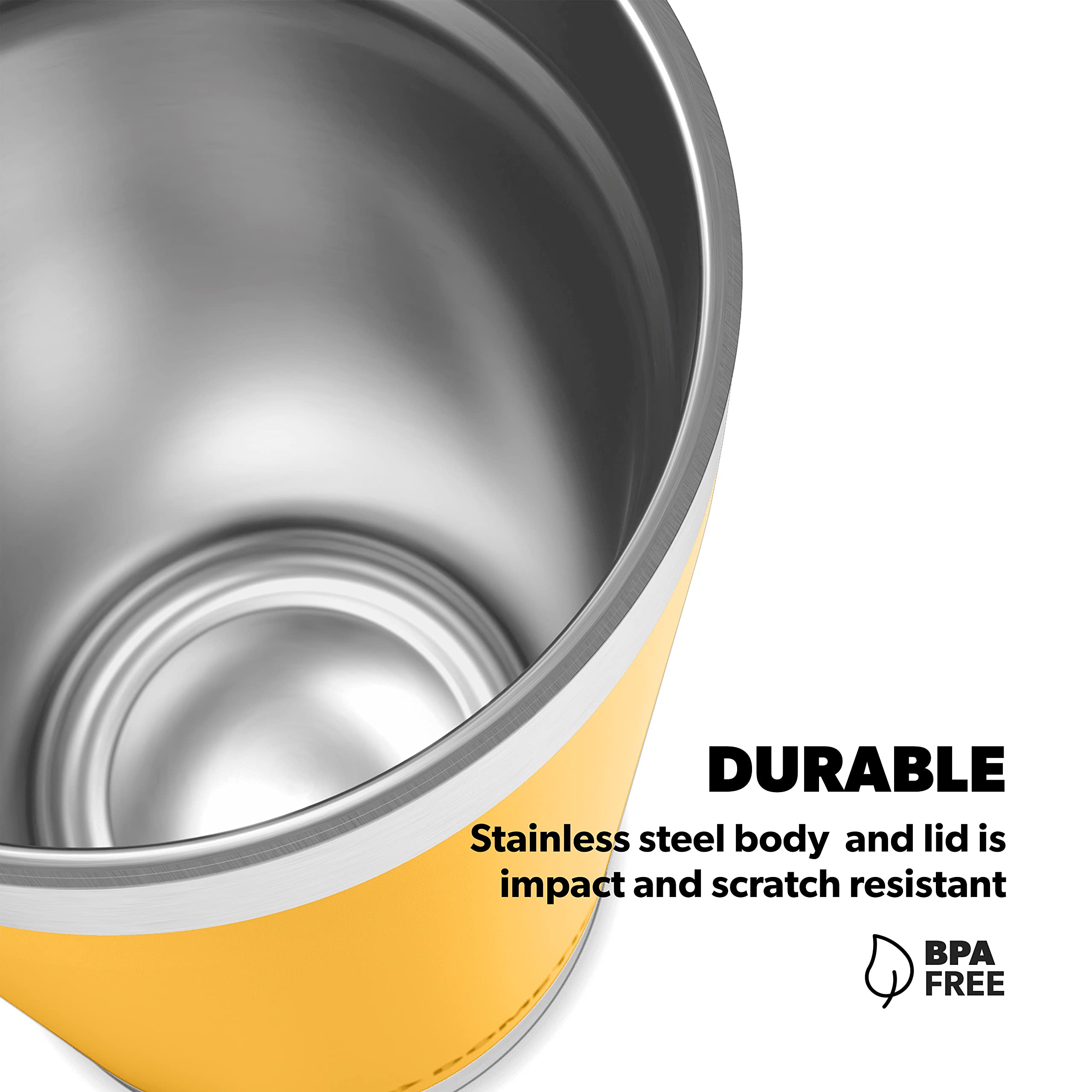 Thermo Dometic Tumbler, Stainless Steel, Vacuum Insulated with Splash Resistant Press-fit Function Lid (Mango, 10 Oz)