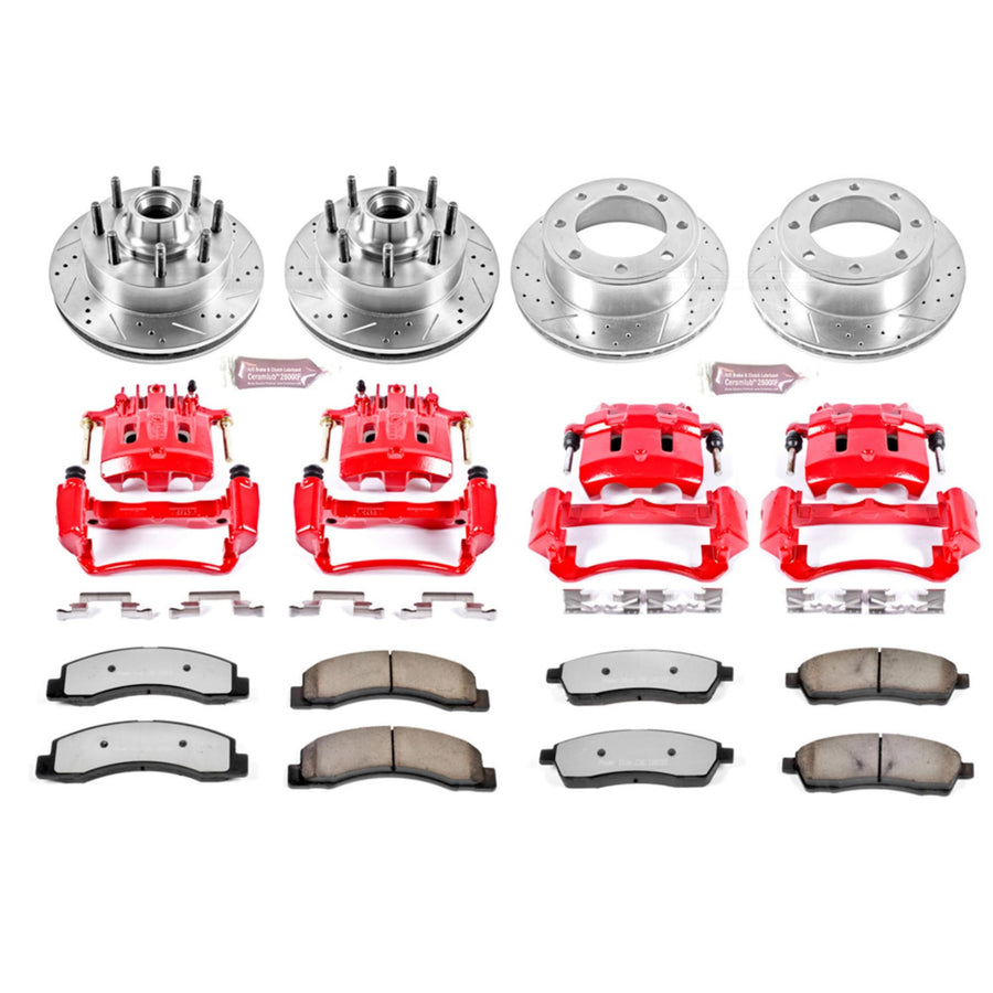 Power Stop Z36 KC1393-36 Front & Rear Truck and Tow Brake Kit with Calipers