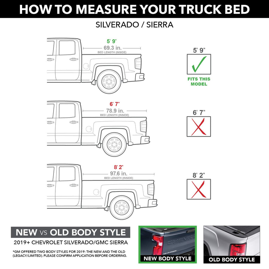 BAK BAKFlip Hard Folding Truck Bed FiberMax Tonneau Cover | 1126120 | Fits 2014-2018, 19 Ltd/Legacy Chevy/GMC Silverado/Sierra Limited/Legacy, 2014 1500 Only, 2015-20 1500/2500/3500 5' 9" Bed (69.3")