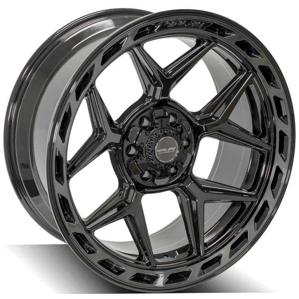 4PLAY Wheels 4P55-22100-6D55-18BBT Painted Brushed Black Wheel (22 x 10. inches /6 x 135 mm, -18 mm Offset)
