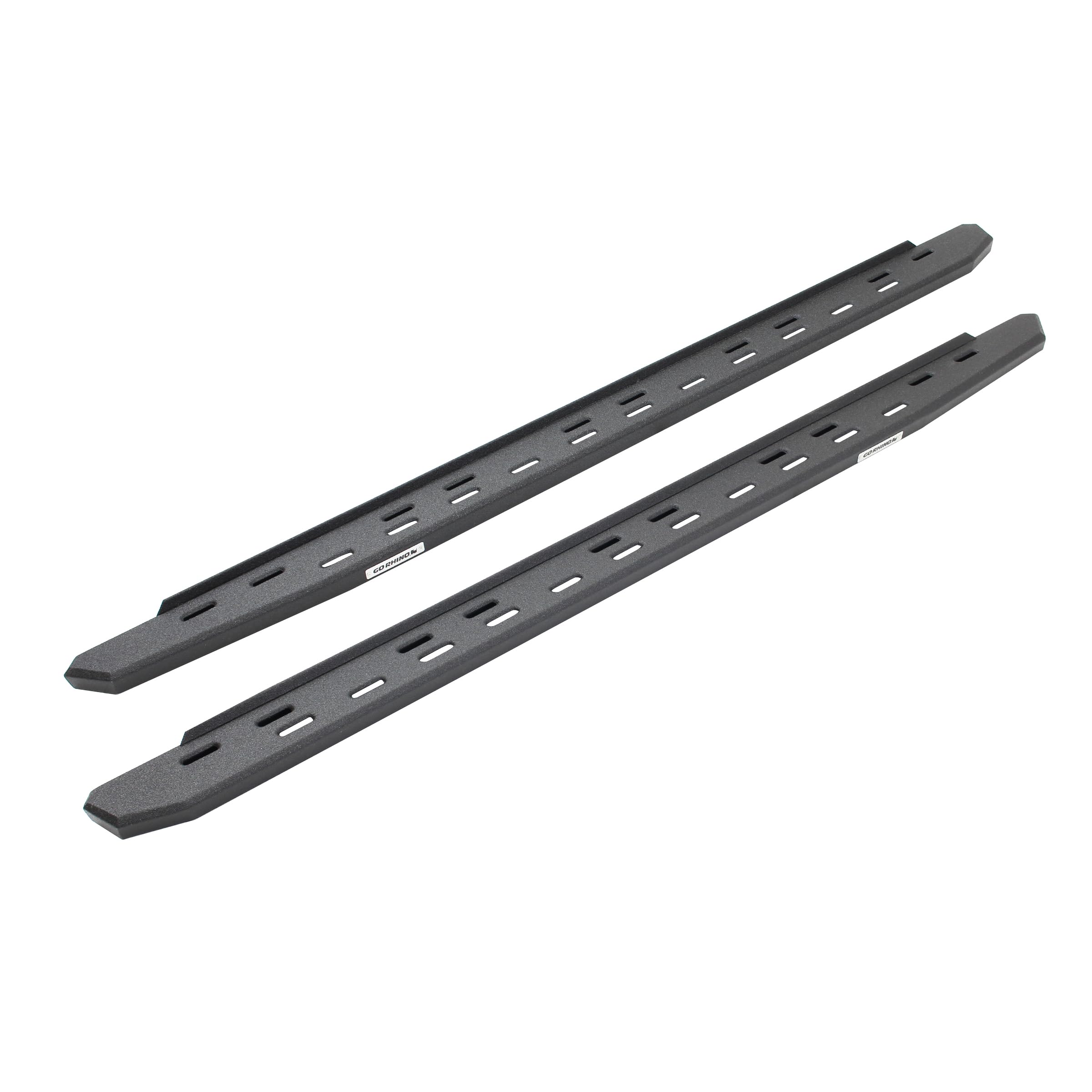 RB30 Slim Line Running Boards Go Rhino | 73", Galvanized Steel, Protective Bedliner Coating | 69600073ST