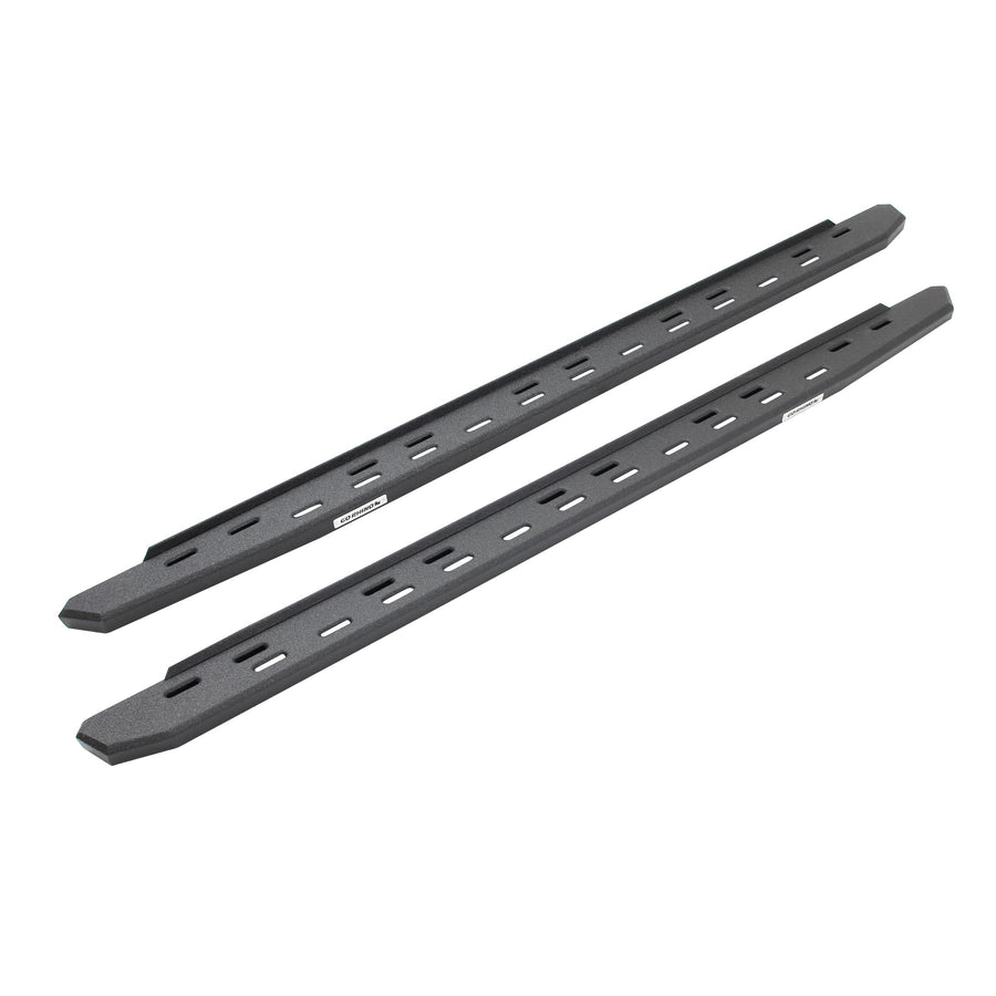 RB30 Slim Line Running Boards Go Rhino | 73", Galvanized Steel, Protective Bedliner Coating | 69600073ST