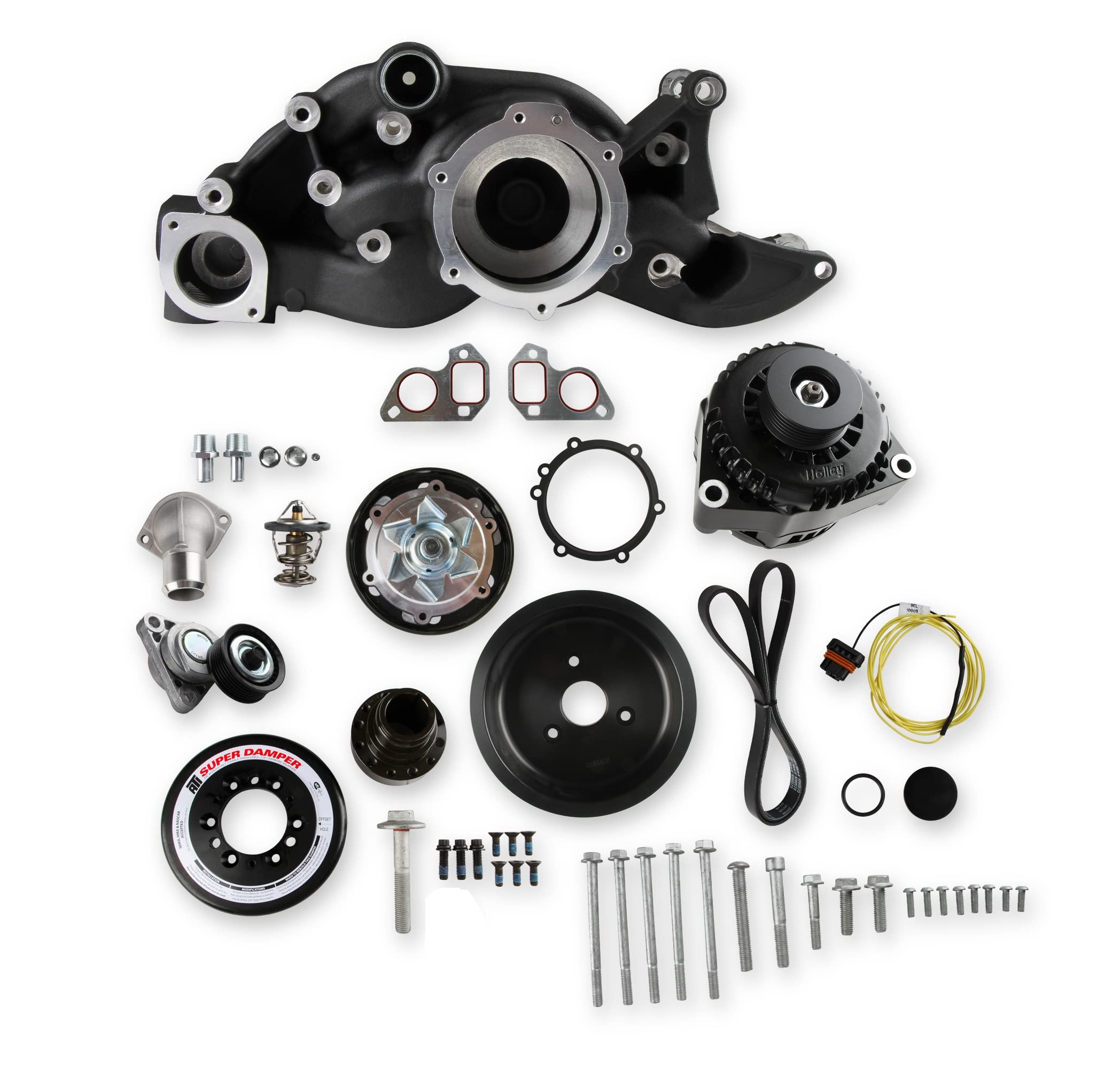 Premium Holley Mid-Mount Race Accessory System-Black Finish 20-182BK