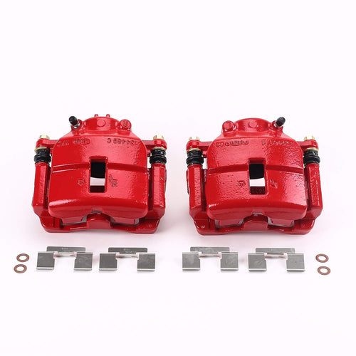 Power Stop S4780 Front Pair of High-Temp Red Powder Coated Calipers For Chrysler PT Cruiser 2001-2010 [Model Specific]