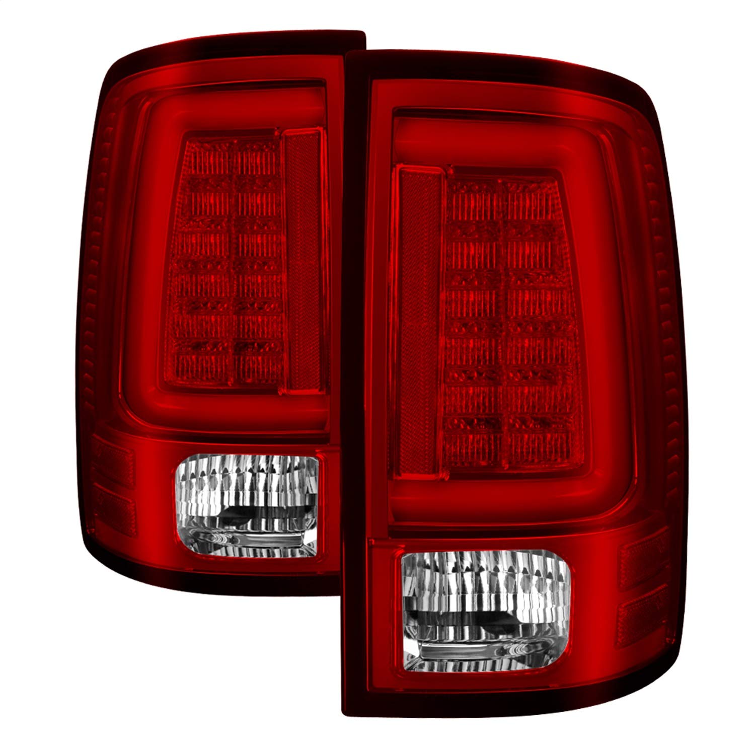 Dodge Ram 1500 13-18 / Ram 2500/3500 13-18 Spyder 5084071 LED Tail Lights - LED Model only (Not Compatible With Incandescent Model) - Red Clear