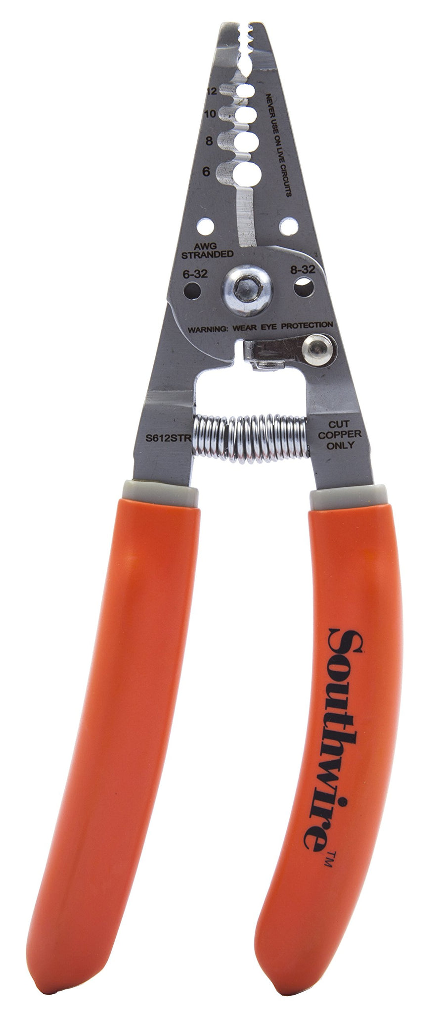 Southwire - 58277940 S612STR Tools & Equipment 4-10 AWG SOL & 6-12 AWG STR Ergonomic Handles Wire Stripper/Cutter
