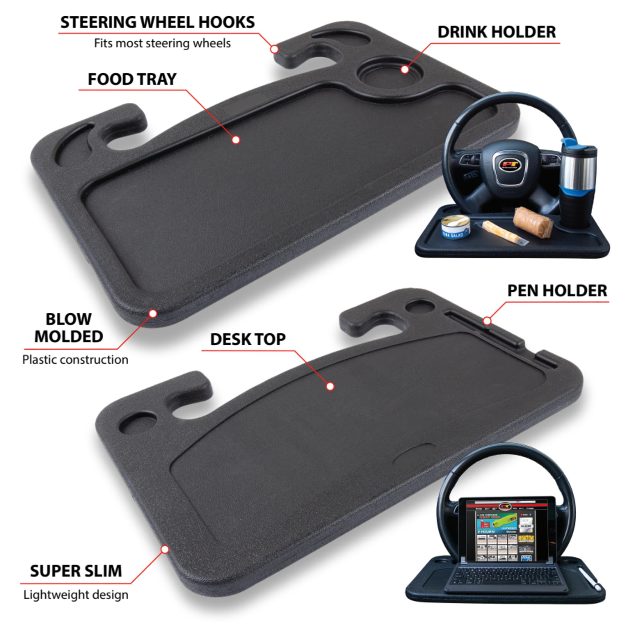 Steering Wheel Caddy Performance Tool W1283 Desk Top Organizer for Convenient Work and Play on the Go