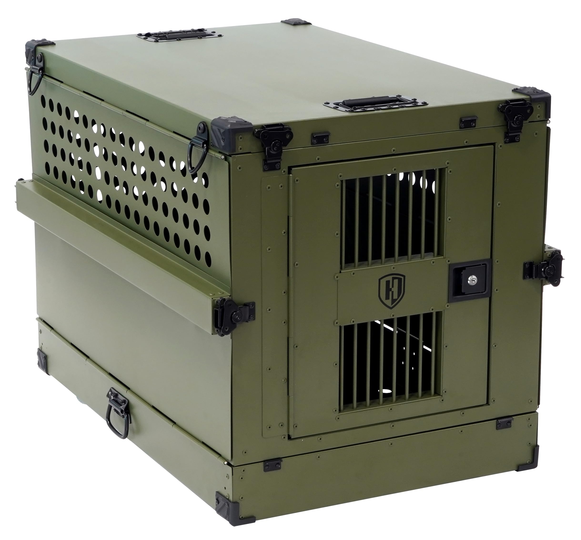 Heavy-Duty Hercules Collapsible Dog Crate – Foldable Metal Pet Kennel with Lock, Ventilation & Stackable Design for Travel, Home, and Professional Use