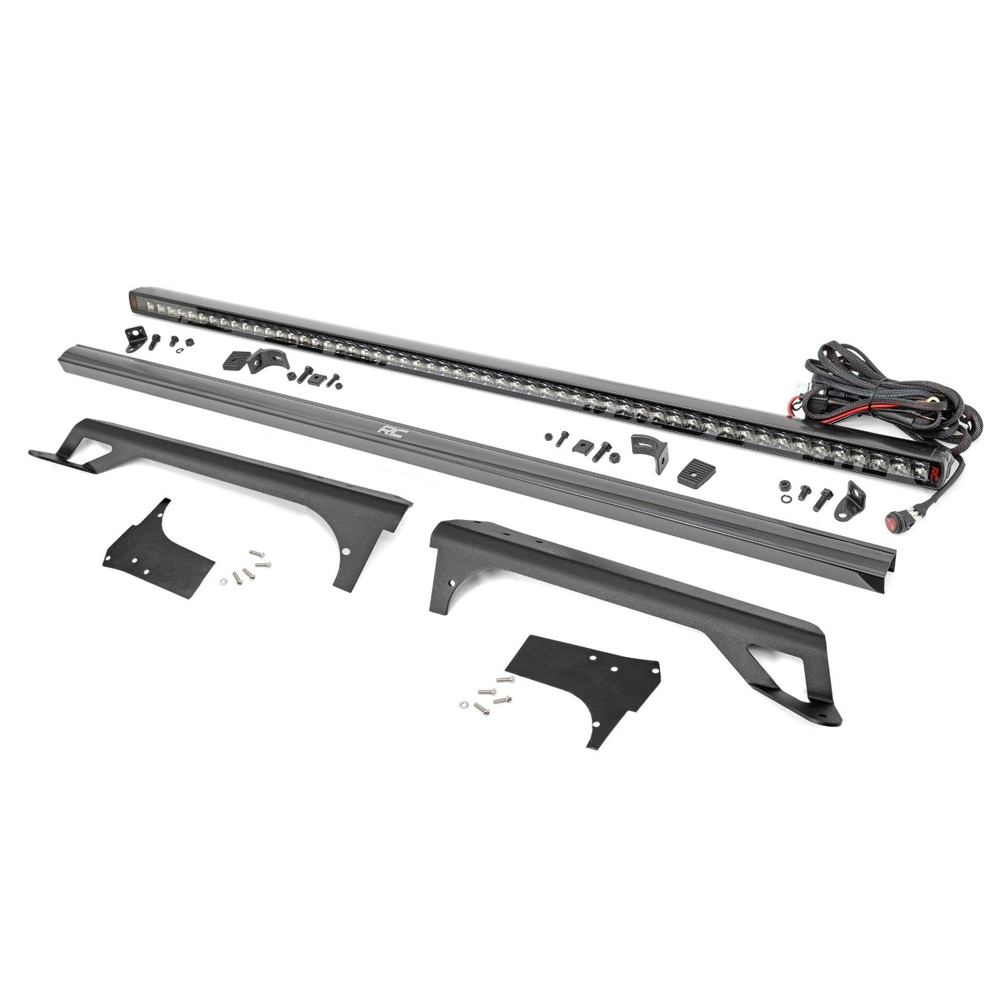 50" LED Light Bar Rough Country for Jeep Wrangler TJ (1997-2006) - Upper Windshield Mount, 270w Spectrum Series, 24,300 Lumens, Combo Spot & Flood Beam