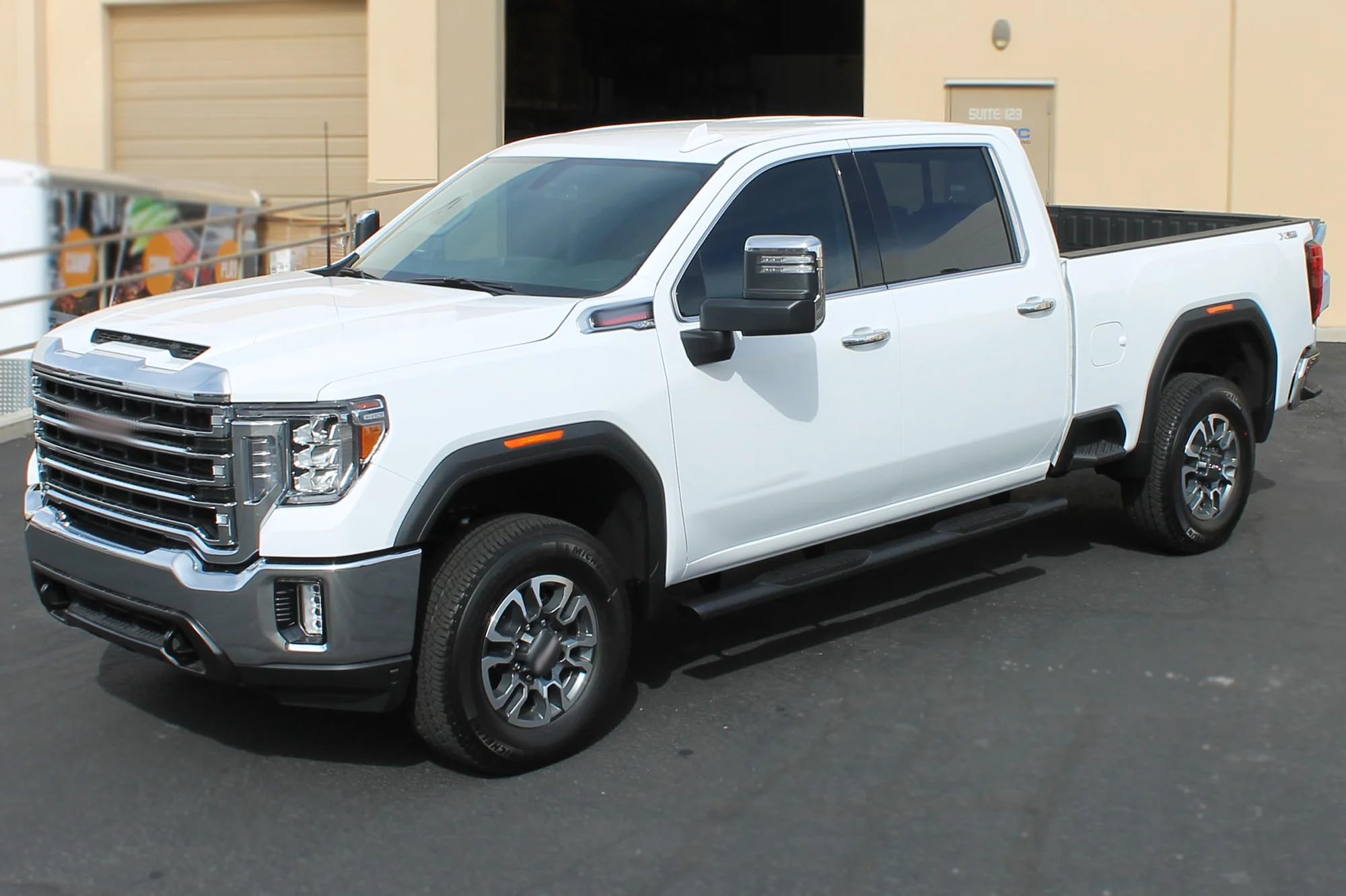 Running Boards Raptor Series Steps 5in Oval Style Black Aluminum Compatible with 2019-2026 Silverado Sierra 1500 and 20-26 2500 3500 HD Crew Cab