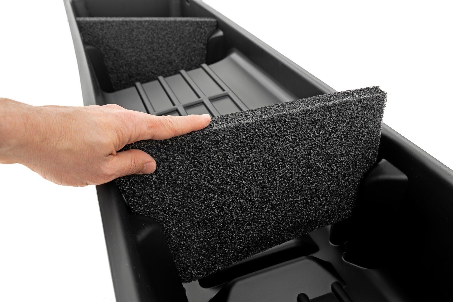 Rough Country Under Seat Storage for GMC Sierra & Chevy Silverado 1500/2500/3500 (1999-2006) Extended Cab - Durable, Anti-Skid Thermoplastic, Custom-Fit Underseat Truck Storage