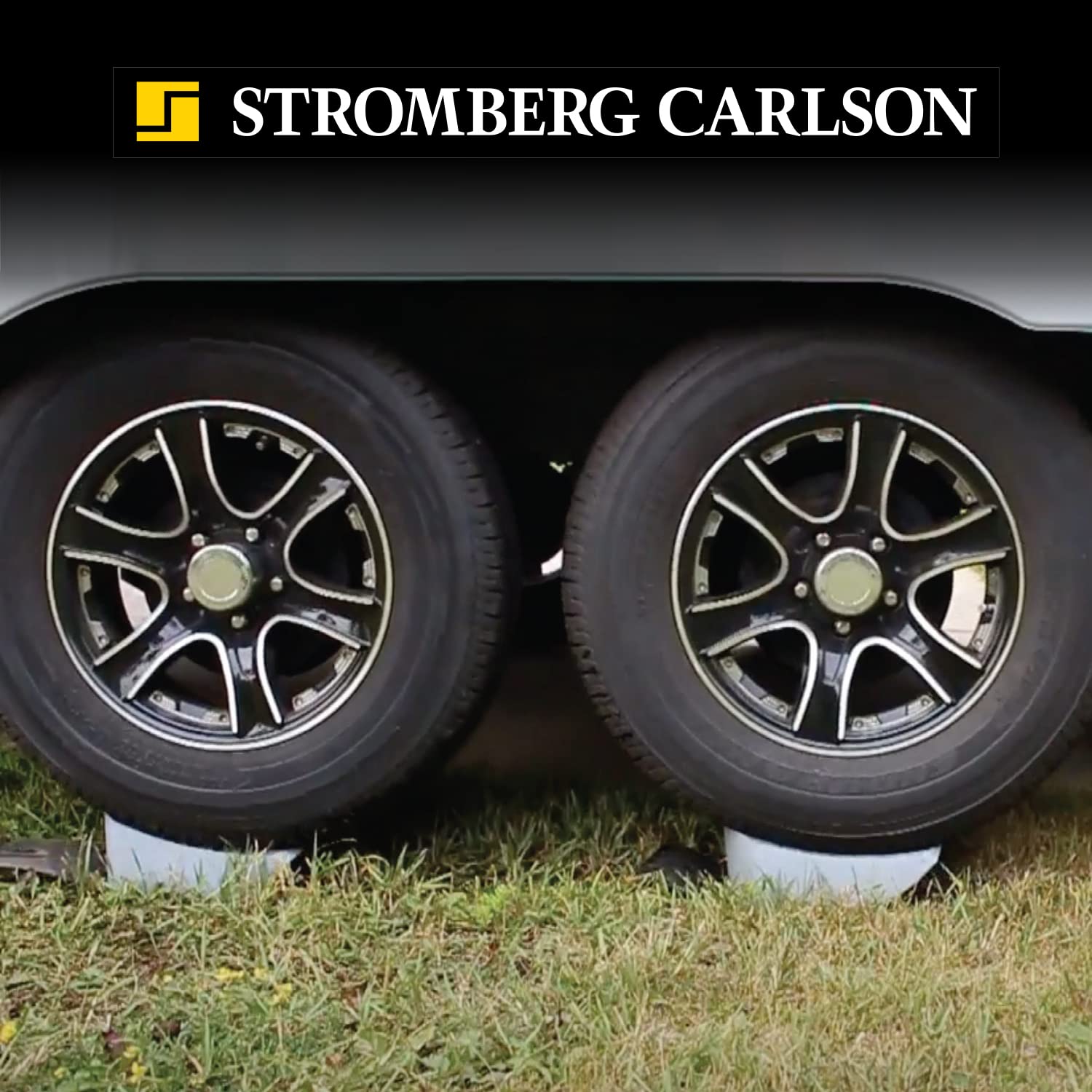 Stromberg Carlson Leveler Base Pad - Wheel Chock Blocks, Trailer Jack, RV Leveling Blocks, Trailer Accessories, Automotive Wheels Leveler Jack, Automotive Tools for Front & Back Wheel (2 Pack)