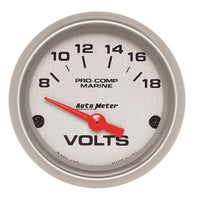 AUTO METER Ultra Lite 2-1/16 Marine Voltmeter 8-18 Volts