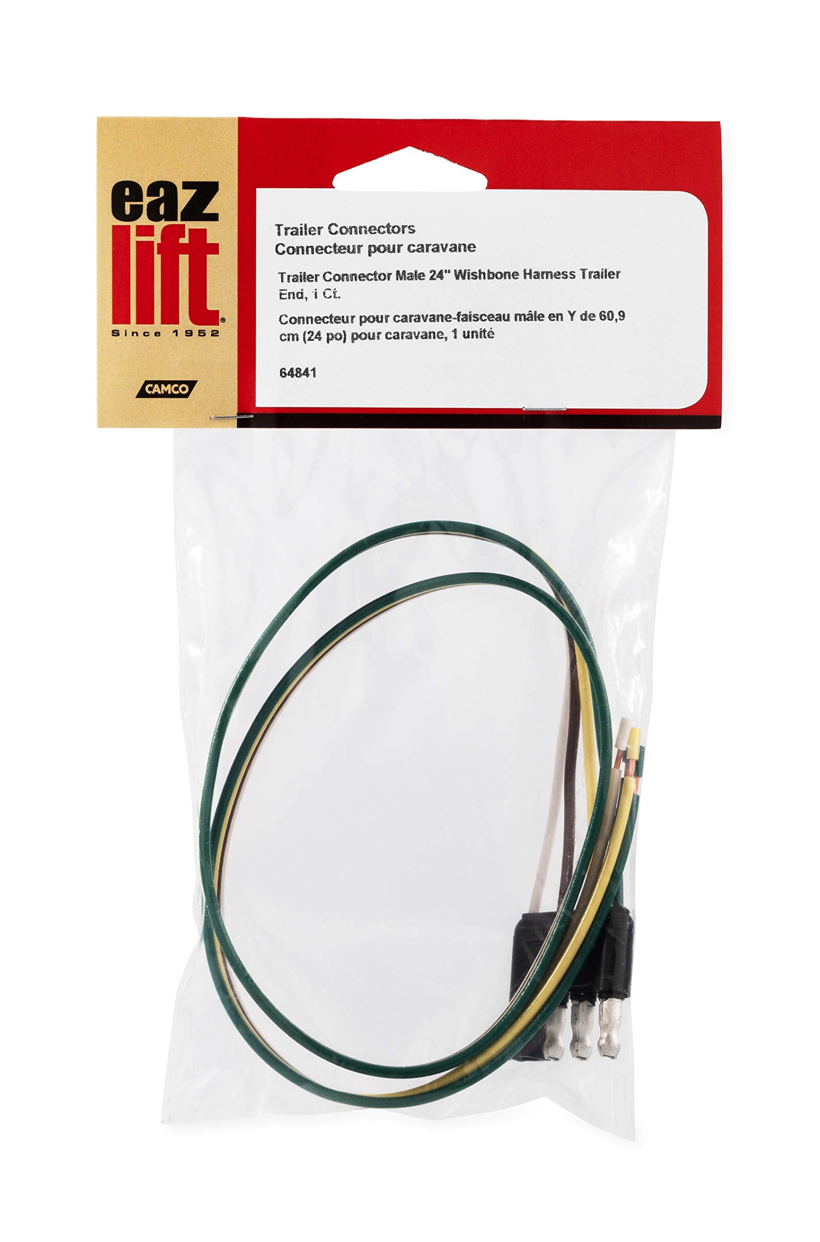 24" Long EAZ LIFT 4-Way Wishbone Trailer Harness Male Plug (64841)
