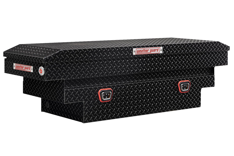 Weather Guard Saddle Box Model 137-5-04, Aluminum, Mid-Size Deep, Gloss Black, 9.0 cu ft