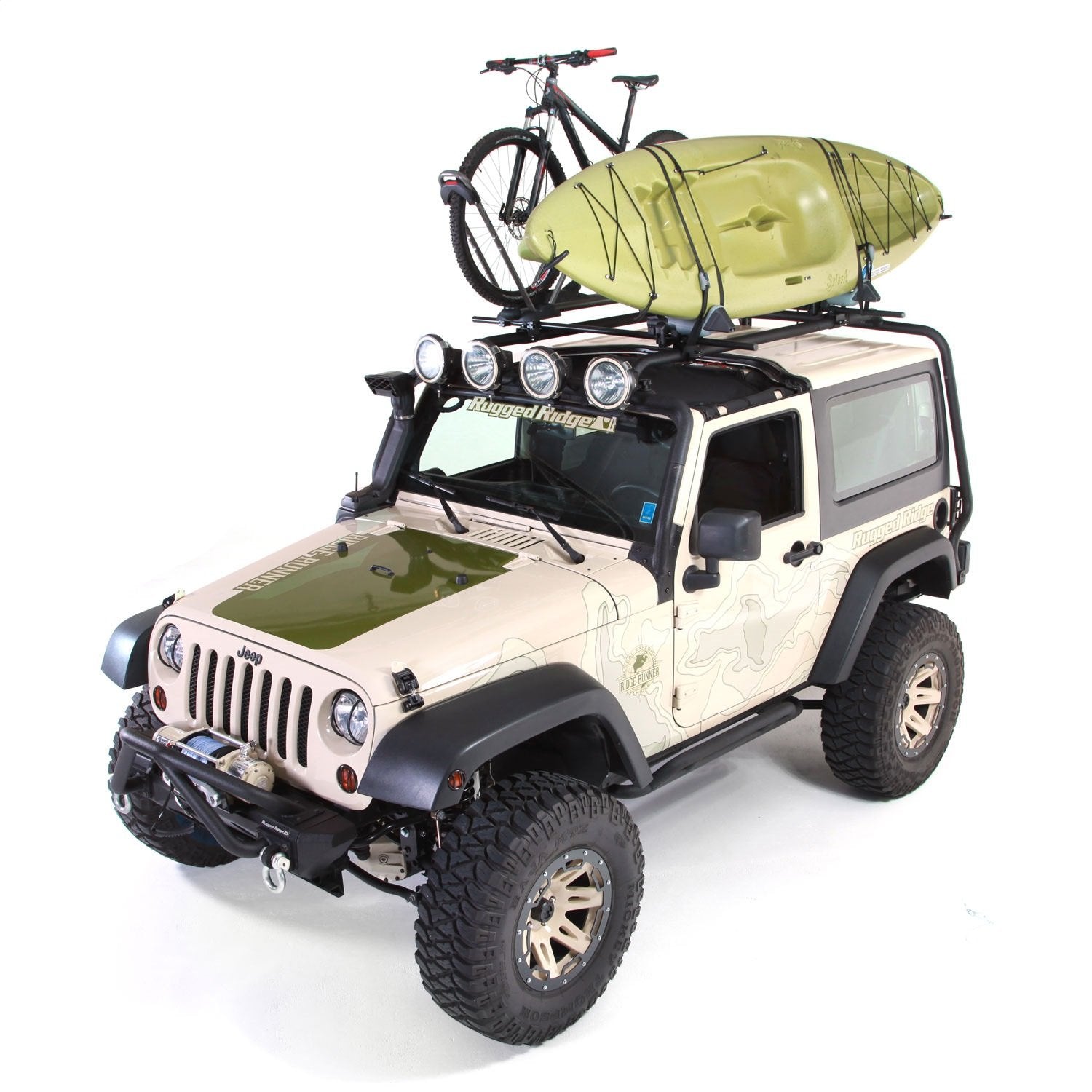 Sherpa Roof Rack Kit | Rugged Ridge | 11703.21 | Fits 2007-2018 Jeep Wrangler JK 2-Door
