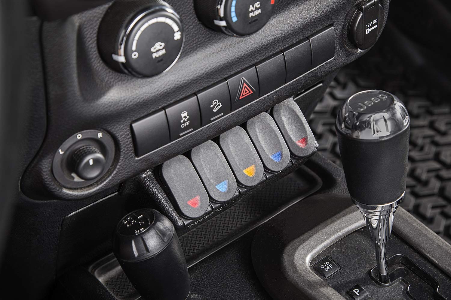 Rugged Ridge Switch Panel Pod for Jeep Wrangler JK/JKU | Thermoplastic Olefin (TPO), Black | 17235.54 | Fits 2011-2018 Jeep Wrangler JK/JKU