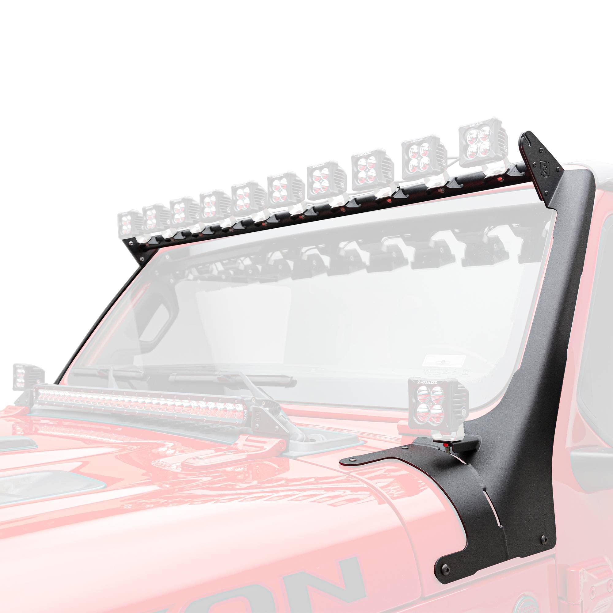 ZROADZ Front Roof LED Bracket Z934931-BK2 2019-2022 Jeep Gladiator Black